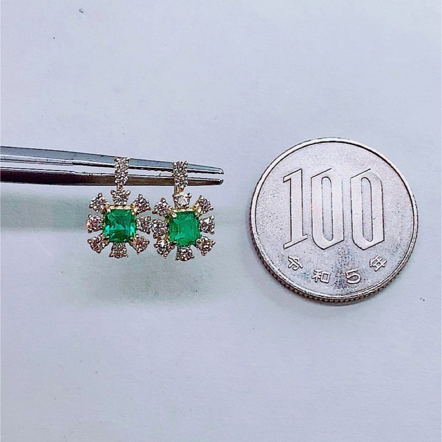 ★0.50ct★✨エメラルド0.48ctダイヤモンドK18ピアスイヤリング