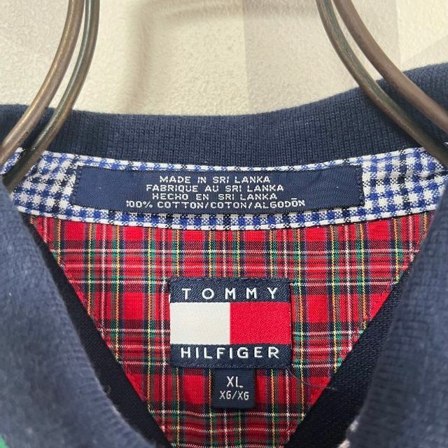 TOMMY HILFIGER(トミーヒルフィガー)の【90s オールド トミーヒルフィガー】XL 刺繍ロゴ 切り替え ポロシャツ 緑 メンズのトップス(ポロシャツ)の商品写真