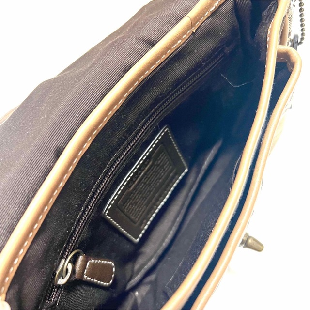 COACH コーチショルダーバッグ ベージュシグネチャー ターンロック10566
