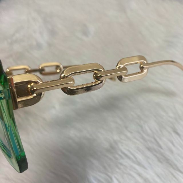 83お洒落ゴールドカラー緑フレームグリーンサングラスブルーライトめがね眼鏡メガネ レディースのファッション小物(サングラス/メガネ)の商品写真