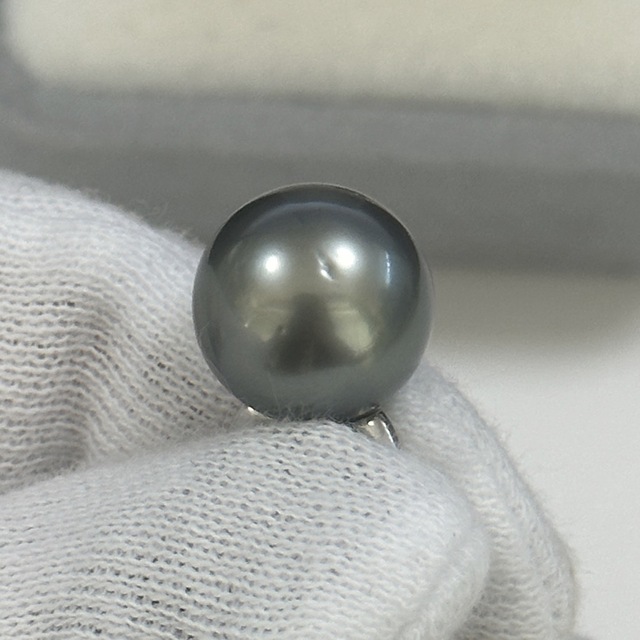 タヒチ黒蝶パールフープピアス 天然色 本真珠 4