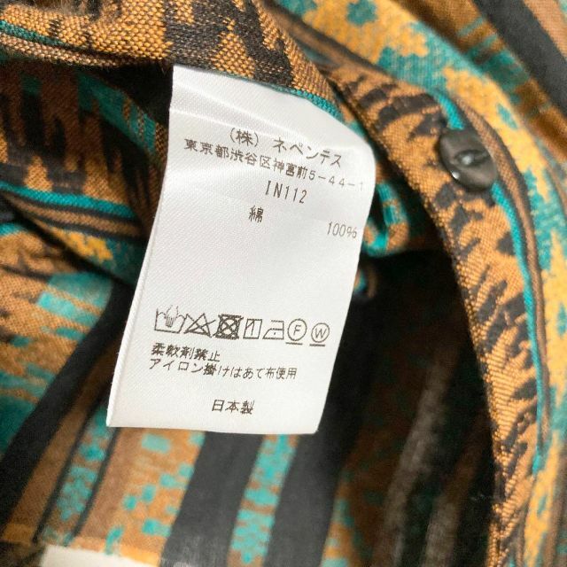 Lサイズ!Needles オープンカラーシャツ 総柄ストライプの通販 by 古着
