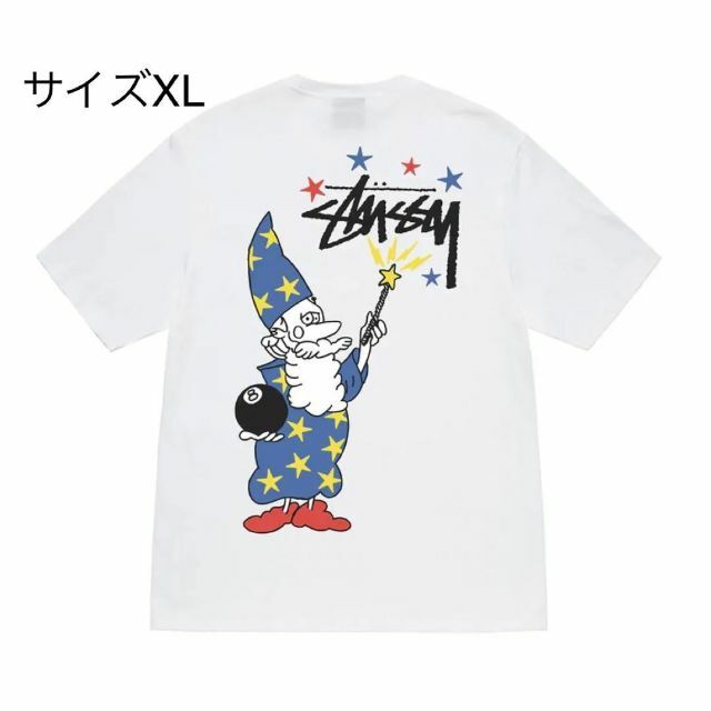 【新品】stussy Tシャツ　サイズXL ホワイト ウィザード