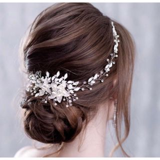 ヘアアクセサリー ブライダル ヘッドドレス結婚式 シルバー アクセサリー(ヘッドドレス/ドレス)