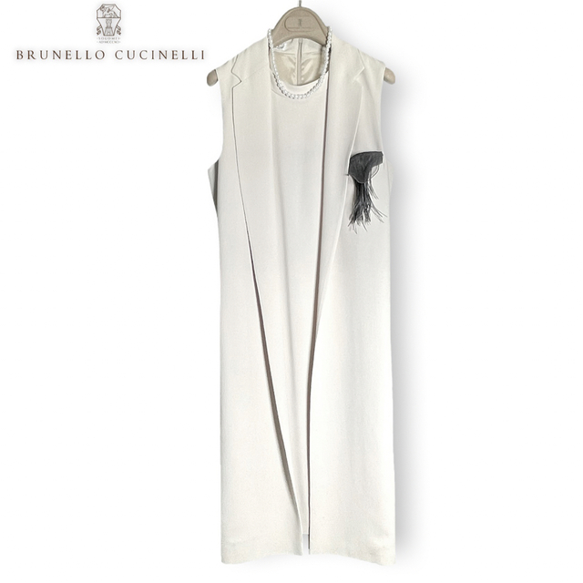 S着丈☆BRUNELLO CUCINELLI☆ジレベスト風ワンピース☆ドレス☆