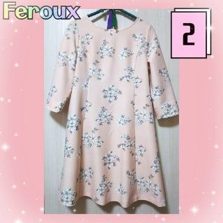 フェルゥ(Feroux)のフェルゥ　パステルピンク　可愛い　花柄　ワンピース　バックリボン　レディース(ひざ丈ワンピース)