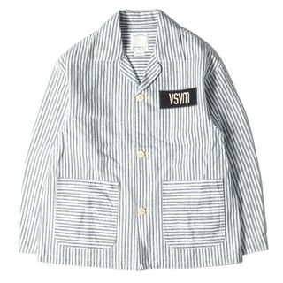 VISVIM - visvim ビズビム ジャケット サイズ:1 パッチ付き ヒッコリー ストライプ カバーオール ジャケットSS COVERALL JACKET 23SS インディゴ ホワイト アウター ブルゾン コート 【メンズ】