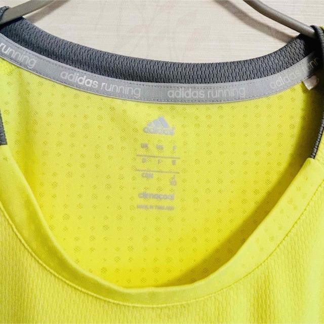 adidas(アディダス)の美品!【adidas】3ストライプ 速乾 メンズ 半袖 Tシャツ☆3L☆イエロー メンズのトップス(Tシャツ/カットソー(半袖/袖なし))の商品写真