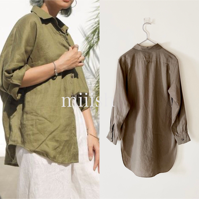 極美品 2022 マーガレットハウエル リネン100% ロングシャツ 4万-