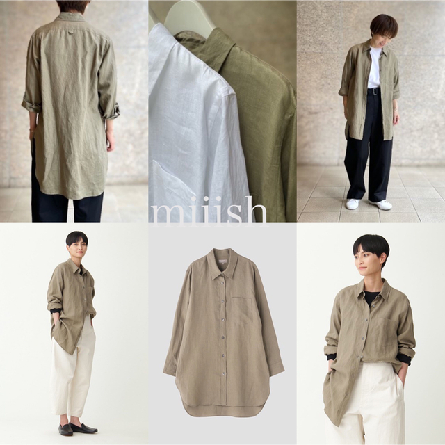 極美品 2022 マーガレットハウエル リネン100% ロングシャツ 4万-