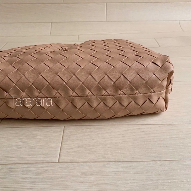 ●leather Braidedbag L ベージュ● 本革 レディースのバッグ(クラッチバッグ)の商品写真