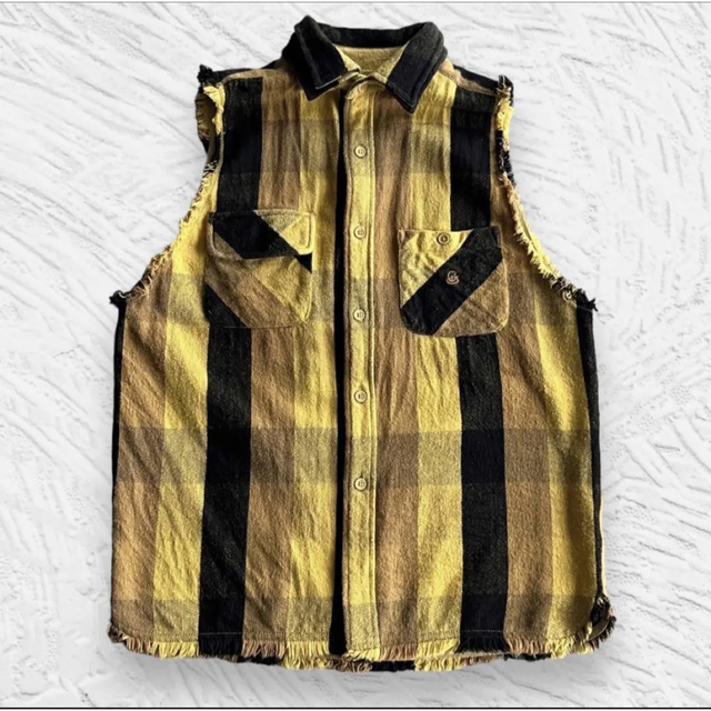 90s vintage gorilla check-vest - ベスト