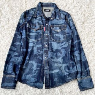 ディースクエアード(DSQUARED2)の【極美品】ディースクエアード　カモフラシャツ　迷彩デニムシャツ　サイズ50(シャツ)