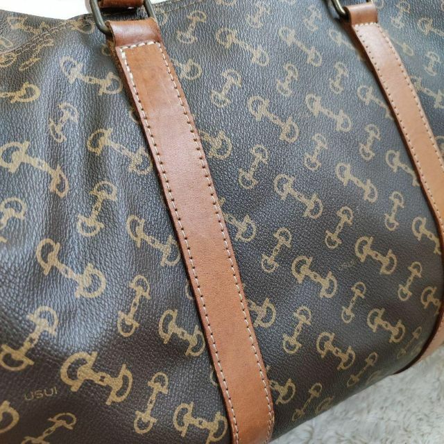 USUI　ボストンバッグ　ハンドバッグ　旅行鞄　モノグラム　ブラウン　美品 レディースのバッグ(ボストンバッグ)の商品写真