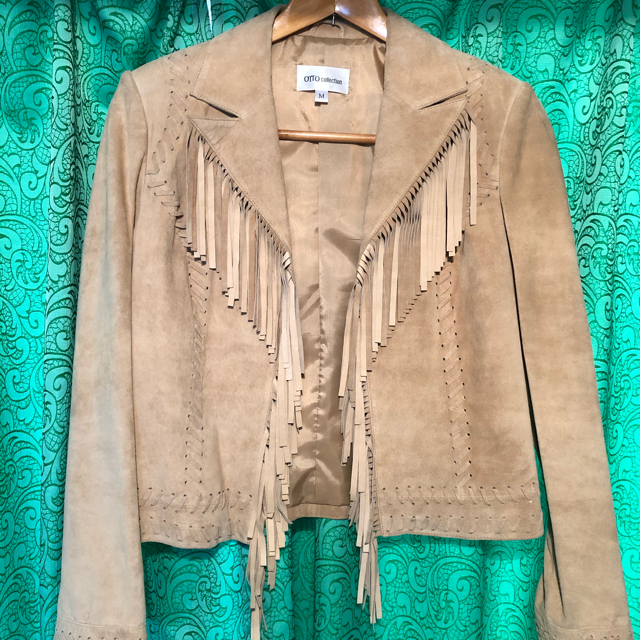 フリンジウエスタン風レザージャケット レディースのジャケット/アウター(ライダースジャケット)の商品写真