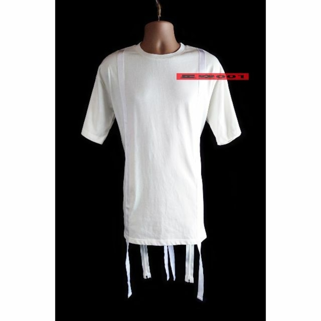 FUGA(フーガ)のFUGA 白 ビッグシルエット カットソー ZIP Tシャツ フーガ ホワイト メンズのトップス(Tシャツ/カットソー(半袖/袖なし))の商品写真