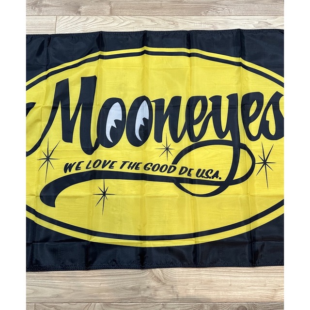 フラッグバナー　ムーンアイズ MOONEYES ガレージ アメリカン 旗 看板 自動車/バイクの自動車/バイク その他(その他)の商品写真