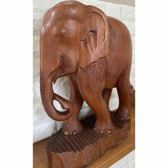 美術品/アンティーク象の木彫り 置物 アフリカゾウ 木製 - urtrs.ba