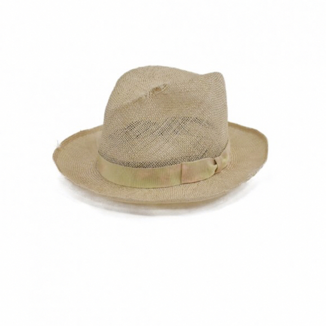 帽子キジマタカユキ Damaged Straw Hat BEIGE