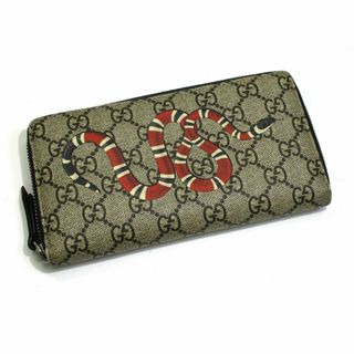 グッチ(Gucci)のGUCCI ラウンドファスナー 長財布 キングスネーク プリント GGスプリーム(長財布)