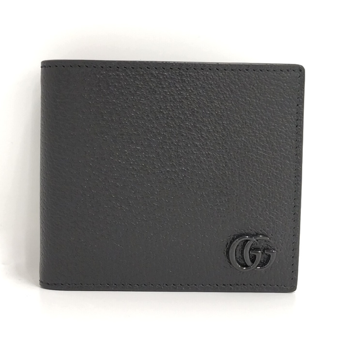 GUCCI 二つ折り財布 GGマーモント レザー ブラック 428725長財布