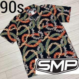 90s USA製■SMP clothing■花柄 ボタニカル アロハシャツ M(シャツ)