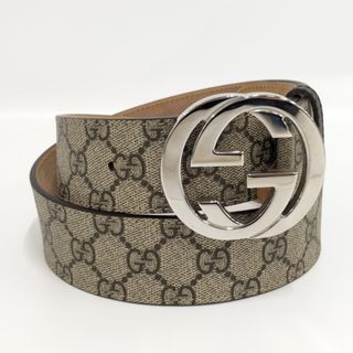 GUCCI ベルト GGスプリーム レザー 90/36 ベージュ ブラウン