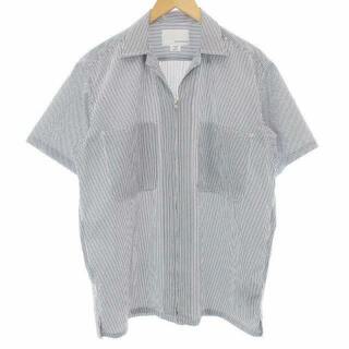 ナナミカ(nanamica)のnanamica シャツ オープンカラー 半袖 ストライプ ジップアップ S 白(シャツ)