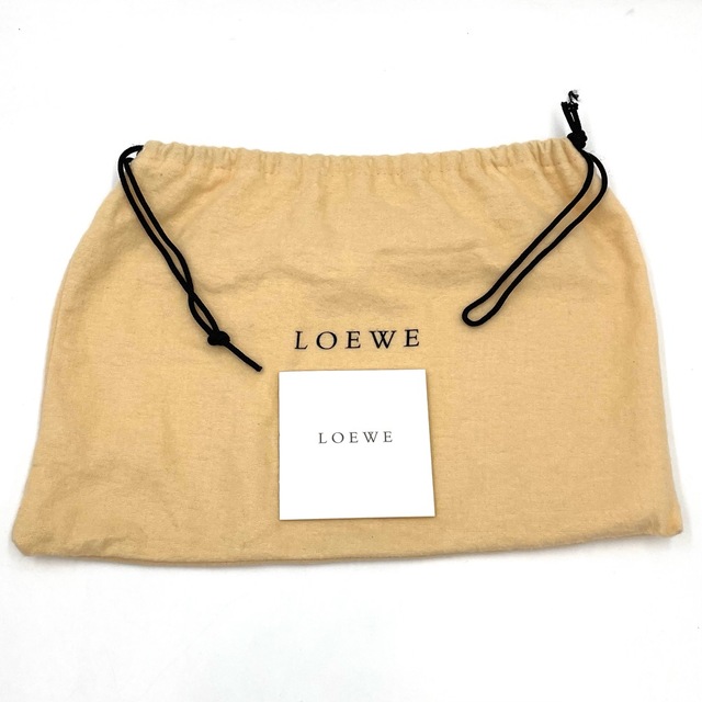 LOEWE ロエベ ハンドバッグ エンボスロゴ ミニバッグ アクセサリーポーチ 小さめ 鞄 かばん レザー    ブラック 黒 シルバー金具 レディース 美品【品】