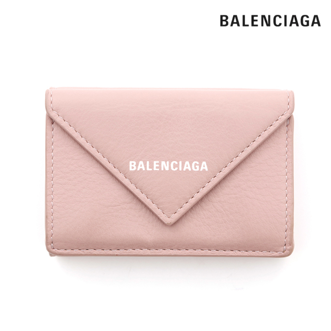 BALENCIAGA バレンシアガ ペーパーミニウォレット 三つ折り財布 ピンク