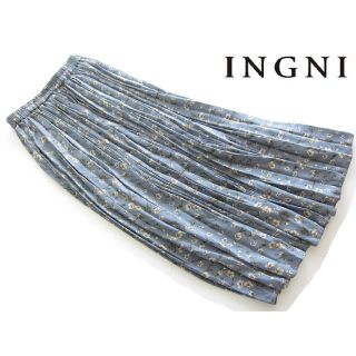 イング(INGNI)の新品INGNI 花柄プリーツシフォンロングスカート/BL(ロングスカート)