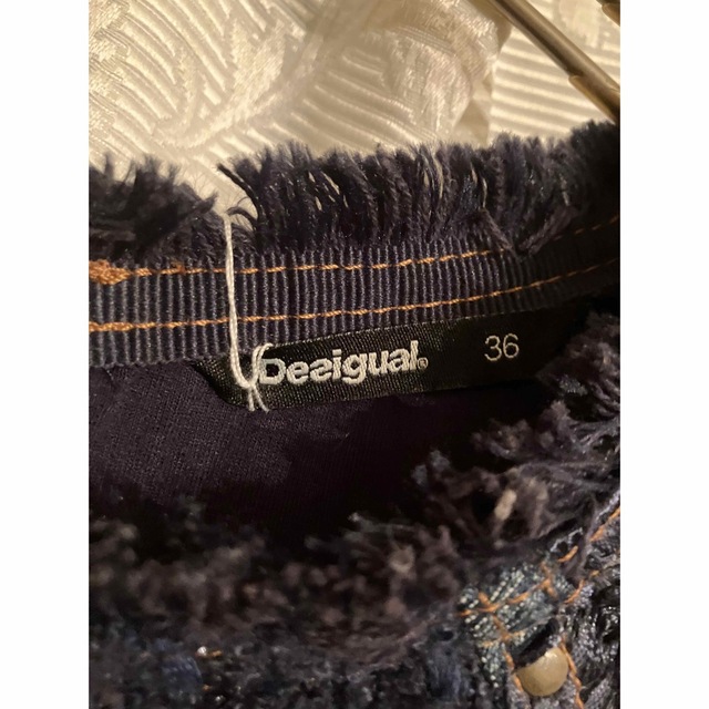 DESIGUAL(デシグアル)の美品　desigual  デニム　ラメツィード　ワンピース　デジグアル レディースのワンピース(ミニワンピース)の商品写真