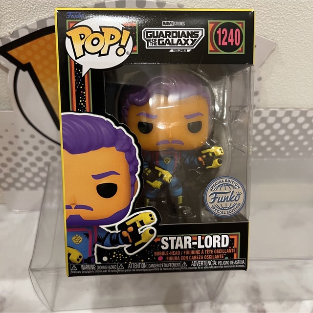 MARVEL(マーベル)のFUNKO POP! ガーディアンズ　GotG 3 スターロード　ブラックライト エンタメ/ホビーのフィギュア(アメコミ)の商品写真