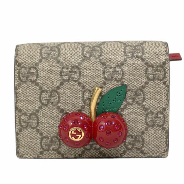 Gucci - グッチ 財布 GGスプリーム チェリー コンパクトウォレット
