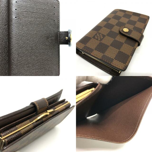 ルイヴィトン LOUIS VUITTON ポルトモネ ビエ ヴィエノワ N61664 ダミエ がま口 2つ折り財布 ダミエキャンバス ブラウン