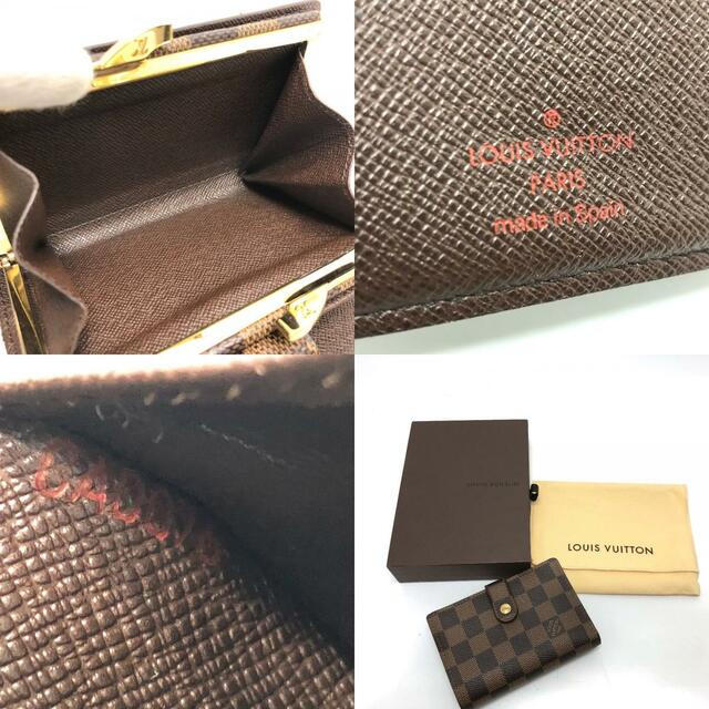 ルイヴィトン LOUIS VUITTON ポルトモネ ビエ ヴィエノワ N61664 ダミエ がま口 2つ折り財布 ダミエキャンバス ブラウン