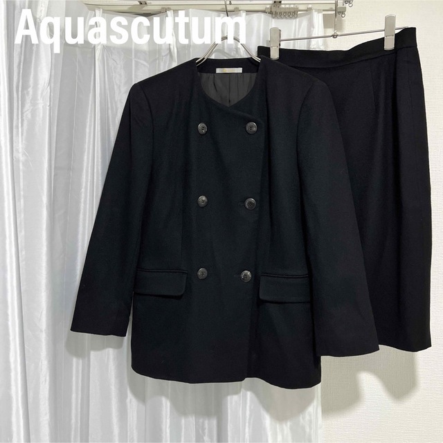 AQUA SCUTUM(アクアスキュータム)のAquascutum アクアスキュータム　セットアップ　カシミヤ レディースのフォーマル/ドレス(スーツ)の商品写真