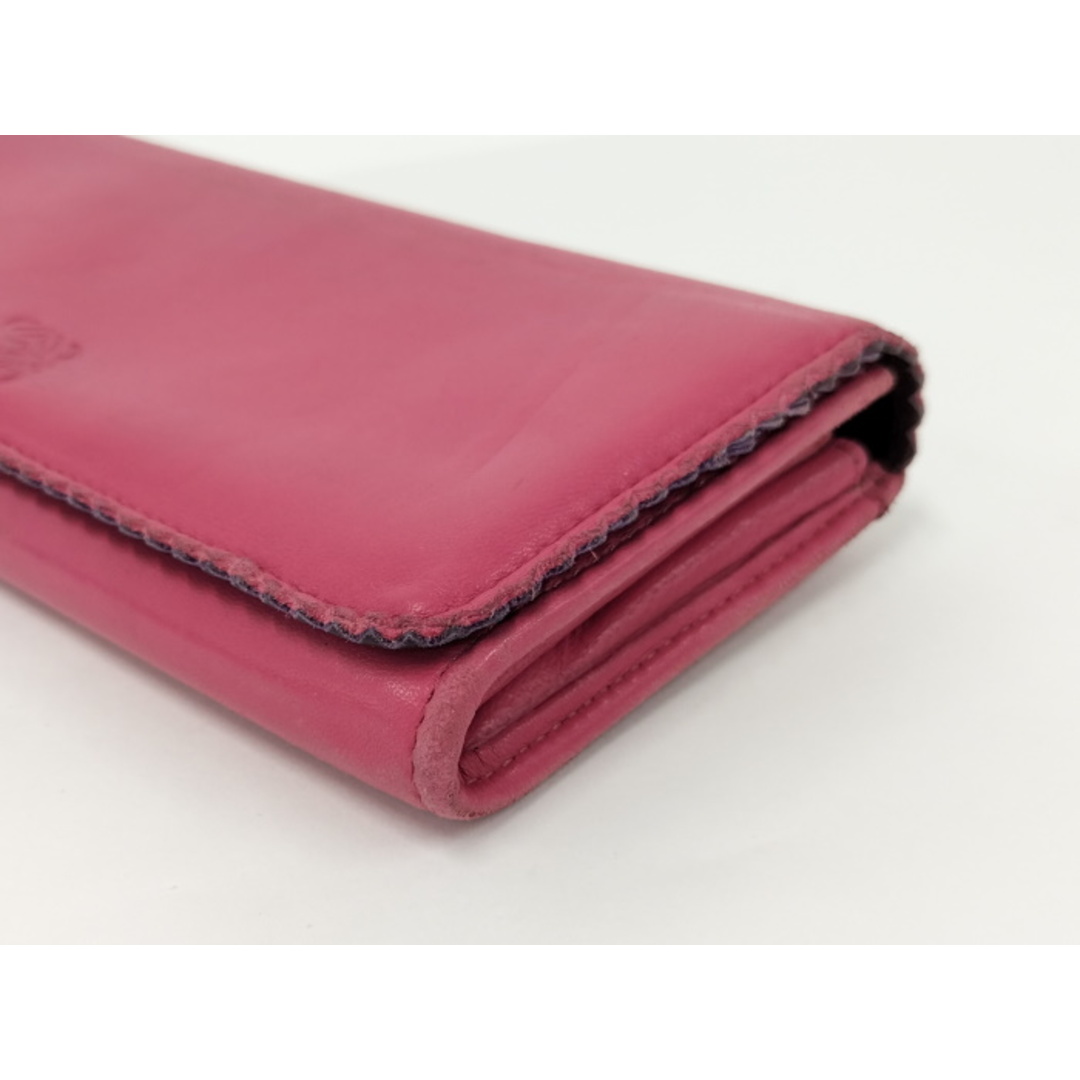 LOEWE(ロエベ)のLOEWE アナグラム 二つ折り長財布 ピンク レザー レディースのファッション小物(財布)の商品写真