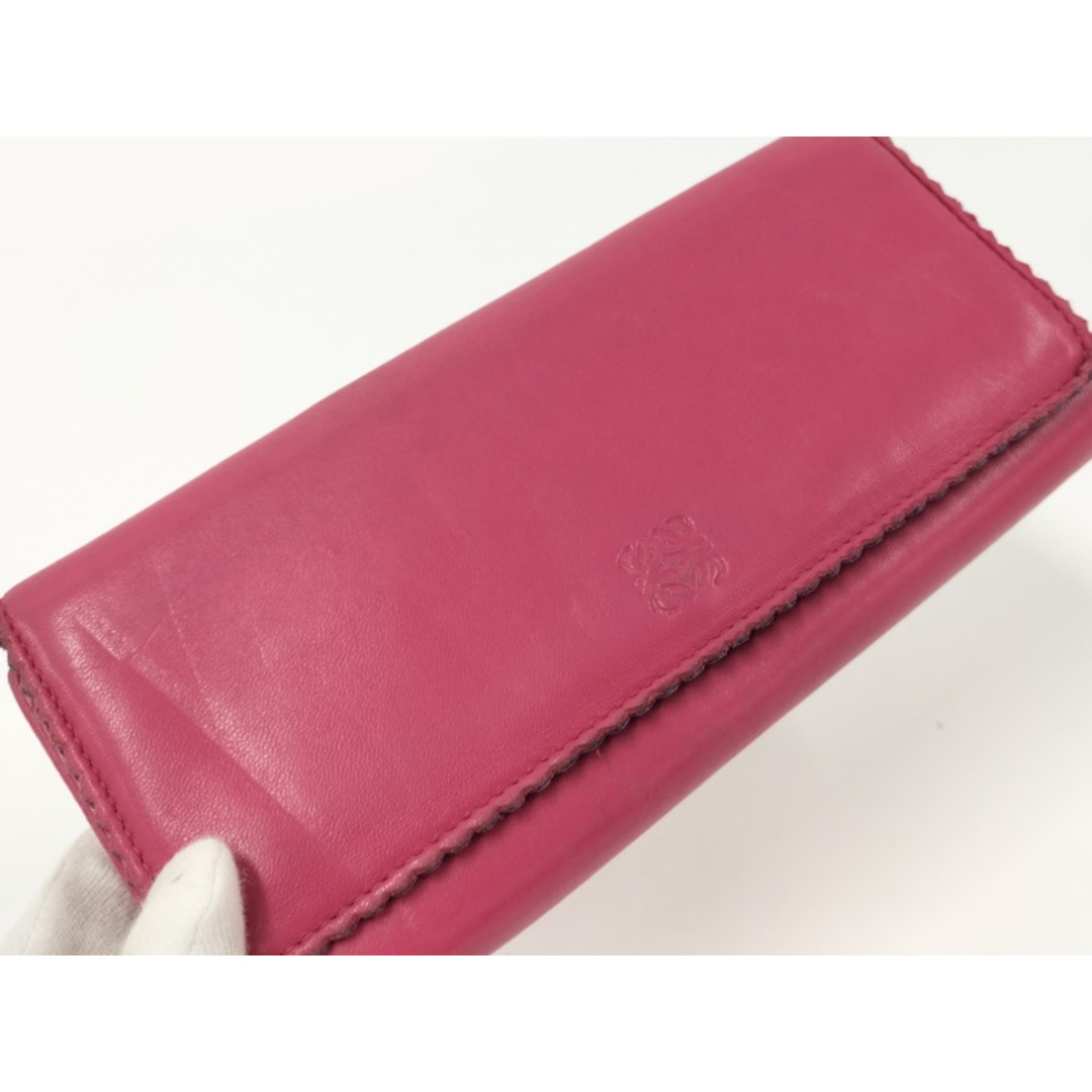 LOEWE(ロエベ)のLOEWE アナグラム 二つ折り長財布 ピンク レザー レディースのファッション小物(財布)の商品写真