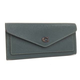 コーチ(COACH)のCOACH フラップ 長財布 レザー ダークグリーン C2326(財布)