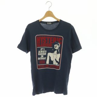 ヒステリックグラマー(HYSTERIC GLAMOUR)のヒステリックグラマー ガールプリントTシャツ 半袖 S 紺 赤 オフホワイト(Tシャツ(半袖/袖なし))