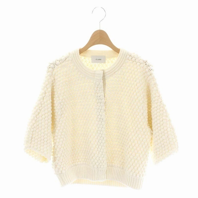 クラネ 3D DOT HALF SLEEVE KNIT CARDIGANOSクラネCLANE1身幅