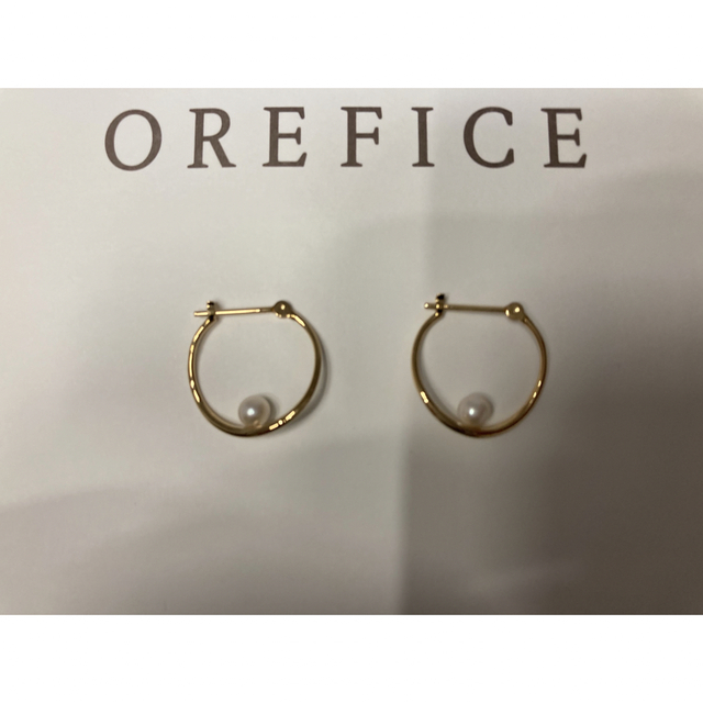 orefice オレフィーチェ  パール　フープピアス　K18 イエローゴールド レディースのアクセサリー(ピアス)の商品写真