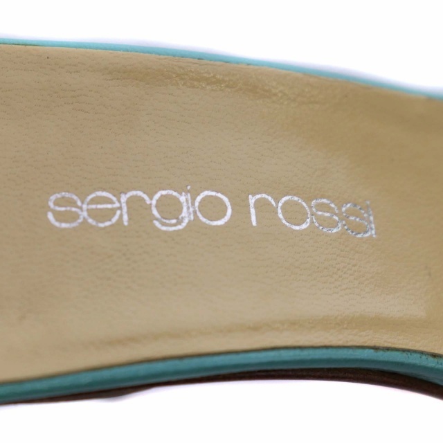 Sergio Rossi(セルジオロッシ)のセルジオロッシ ミュール ハイヒール 型押し レザー ミントグリーン レディースの靴/シューズ(ミュール)の商品写真