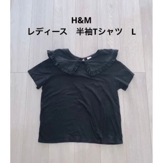 エイチアンドエム(H&M)のH&M レディース　半袖　Tシャツ　ビッグ襟　L(Tシャツ(半袖/袖なし))