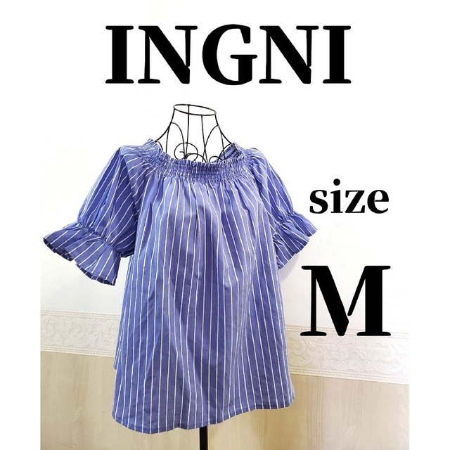 INGNI(イング)のINGNIイング　ストライプ　チュニック　半袖　ブラウス レディースのトップス(シャツ/ブラウス(半袖/袖なし))の商品写真