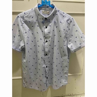 【ZARA BOYS】半袖シャツ 水色  椰子の木柄　164 160(Tシャツ/カットソー)