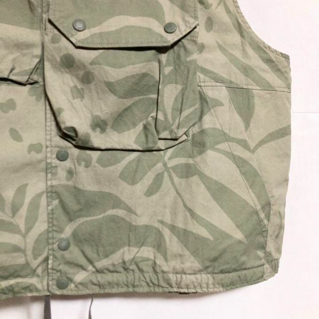 Lサイズ!ENGINEEREDGARMENTS リーフ柄カバーベスト-