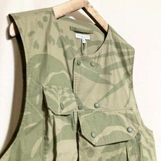 Lサイズ!ENGINEEREDGARMENTS リーフ柄カバーベスト