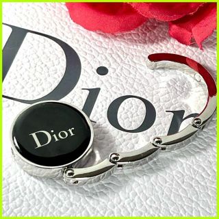 クリスチャンディオール(Christian Dior)の極美品✨クリスチャンディオール バックハンガー ノベルティ 非売品　シルバー 黒(キーケース)